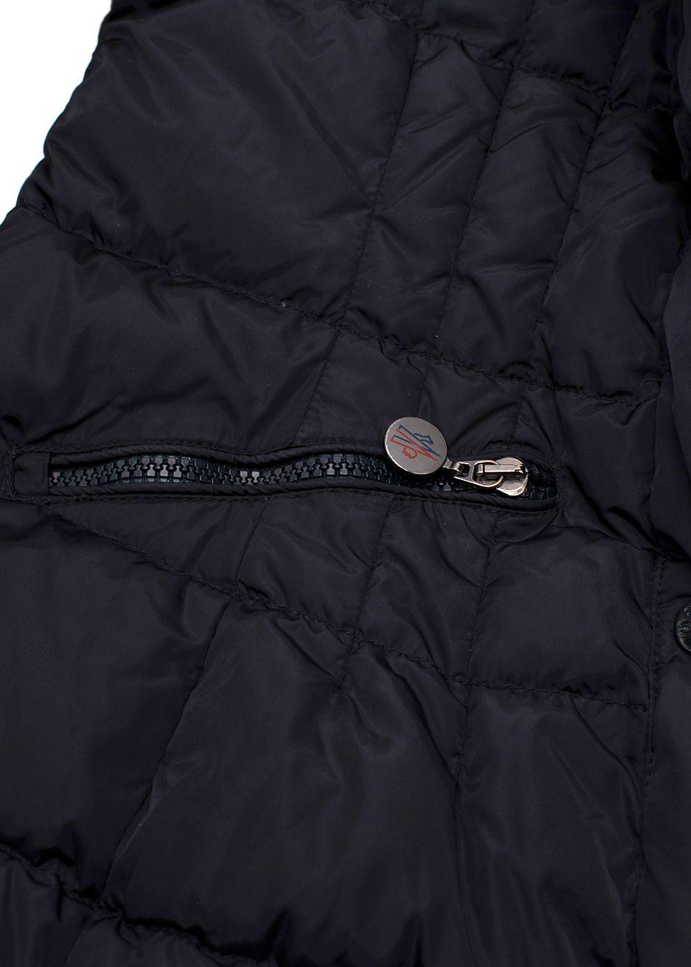 Moncler Navy Pivoine High Neck Puffer Coat