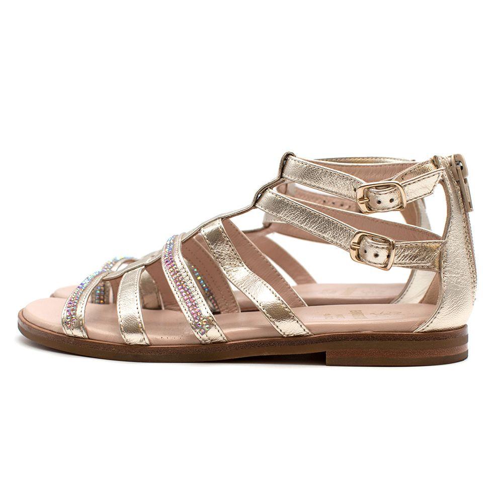 Equerry Kids 31 Gold Embellished Sandals