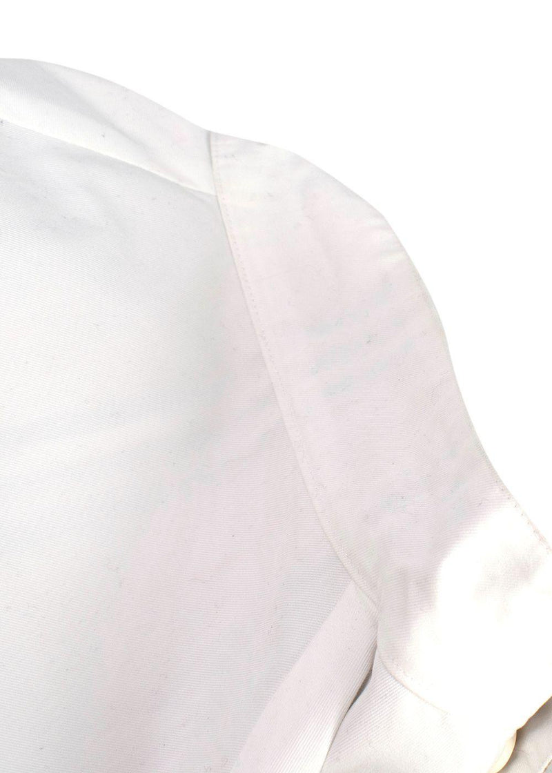 white sports coat with Burberry print