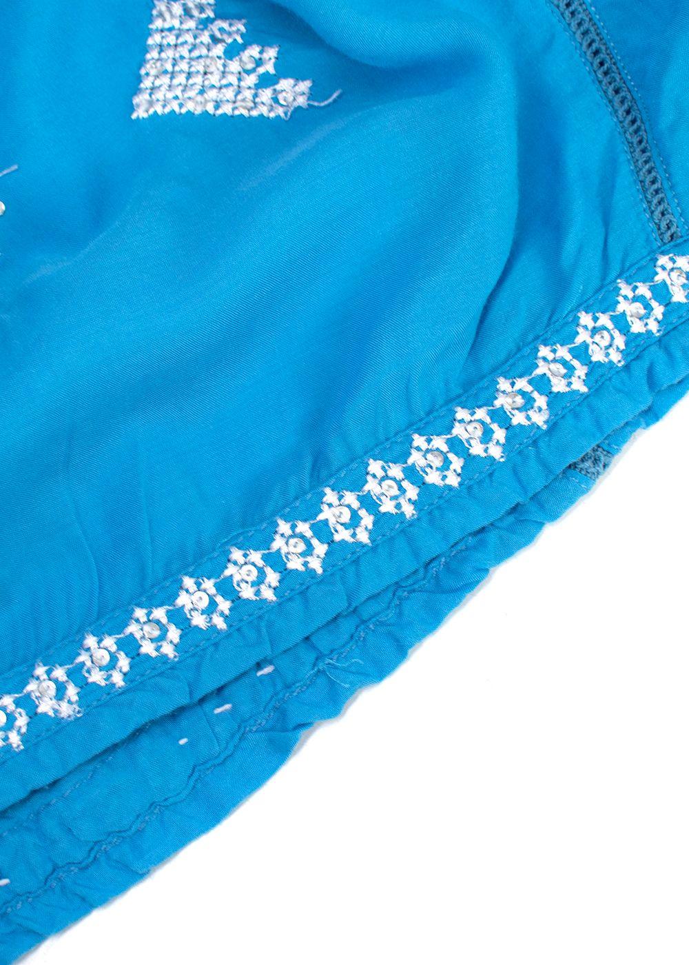 Melissa Odabash Blue & White Embroidered Kaftan
