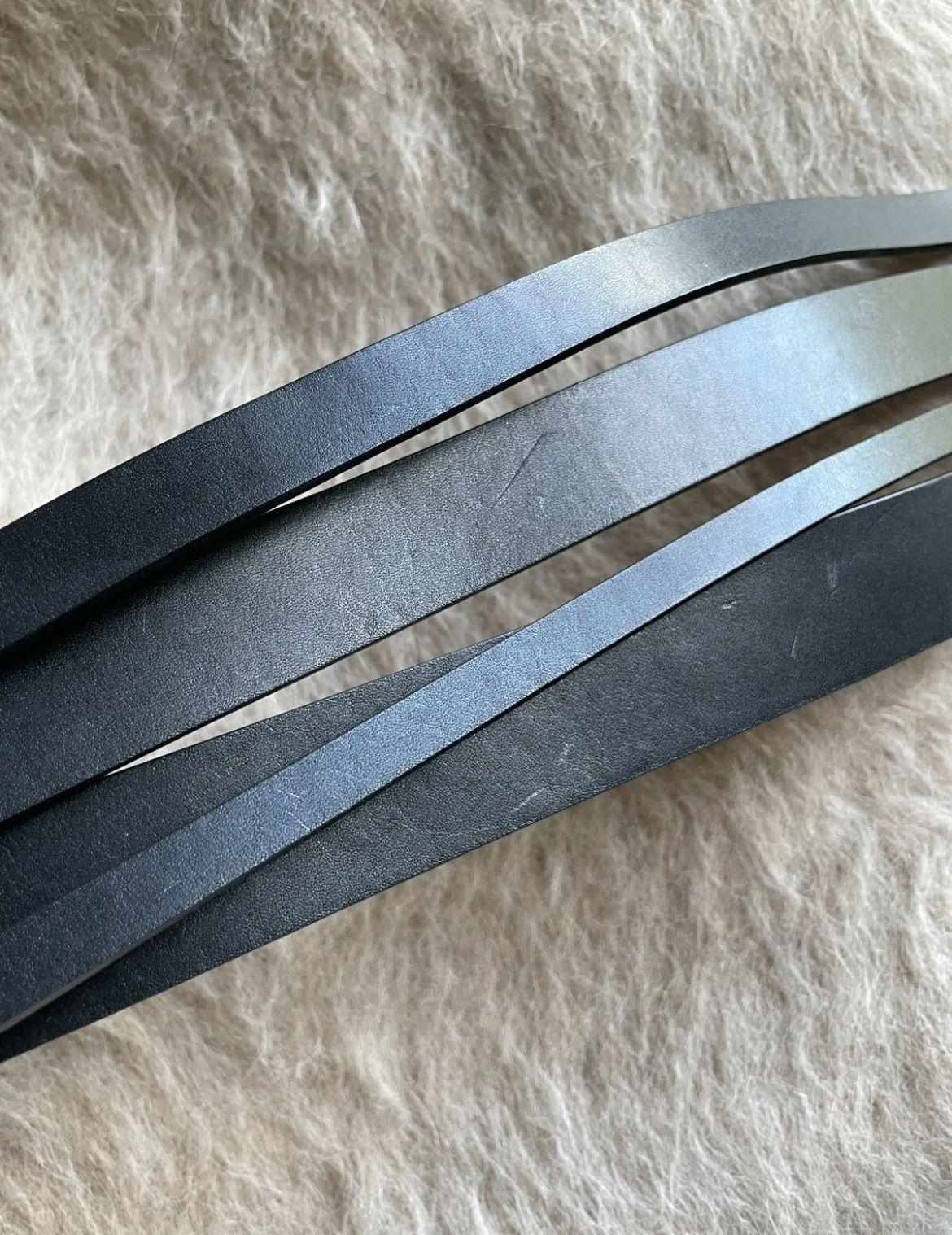 black leather multi-buckle waist belt 70
