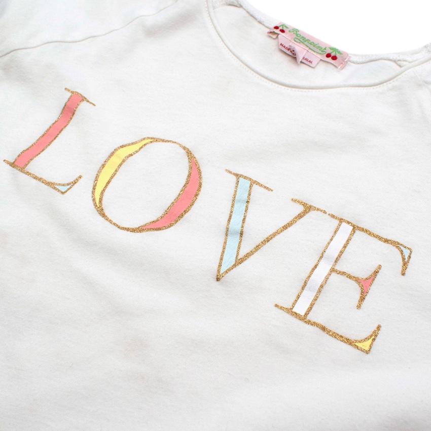Bonpoint White Cotton Love Print T-shirt