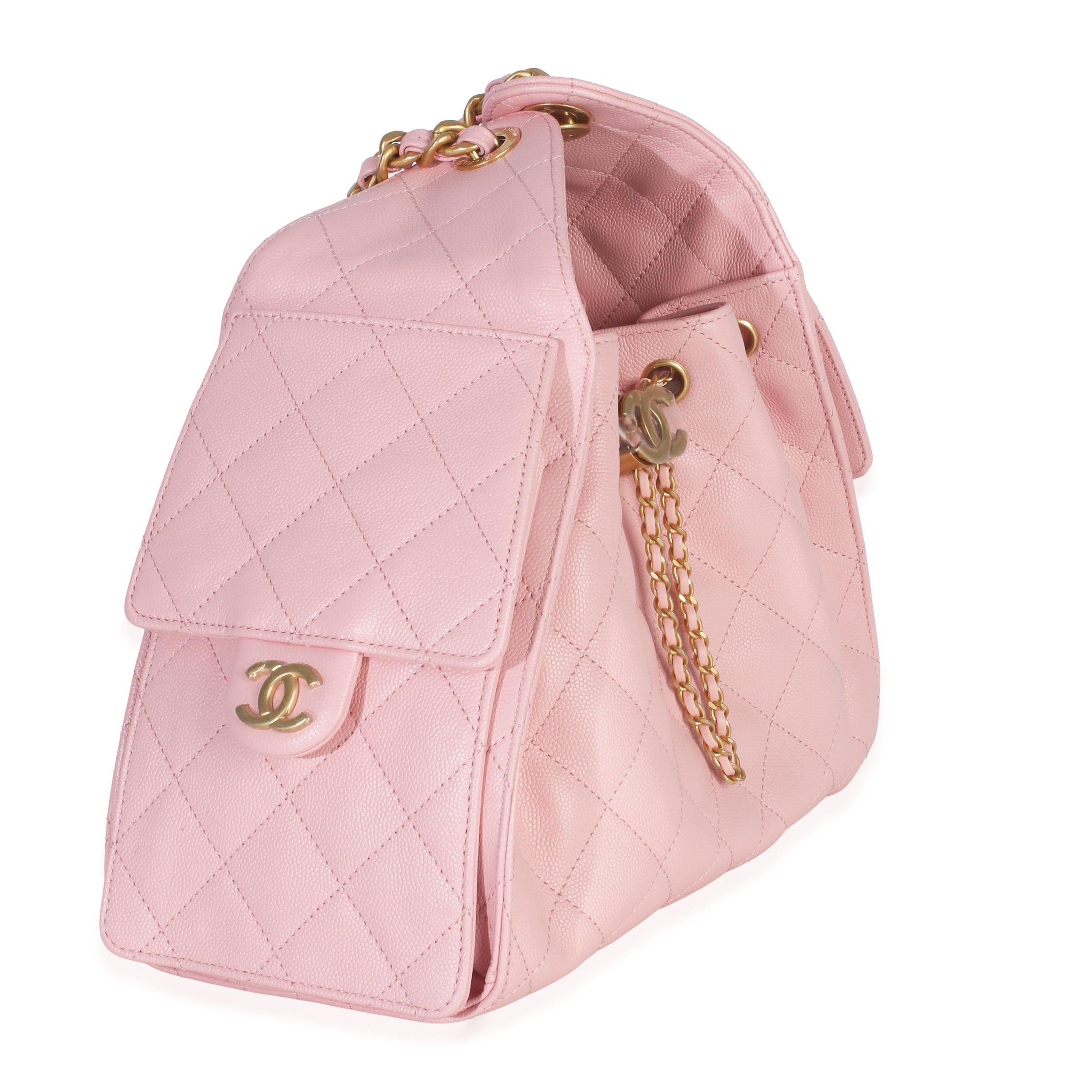 Chanel Baby Pink Quilted Caviar Small Chanel 25 Hobo