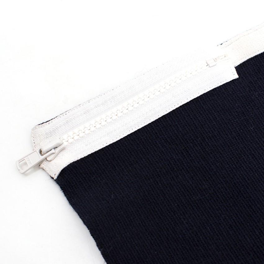 Ermanno Scervino Navy Knitted Cropped Trousers with Zippers