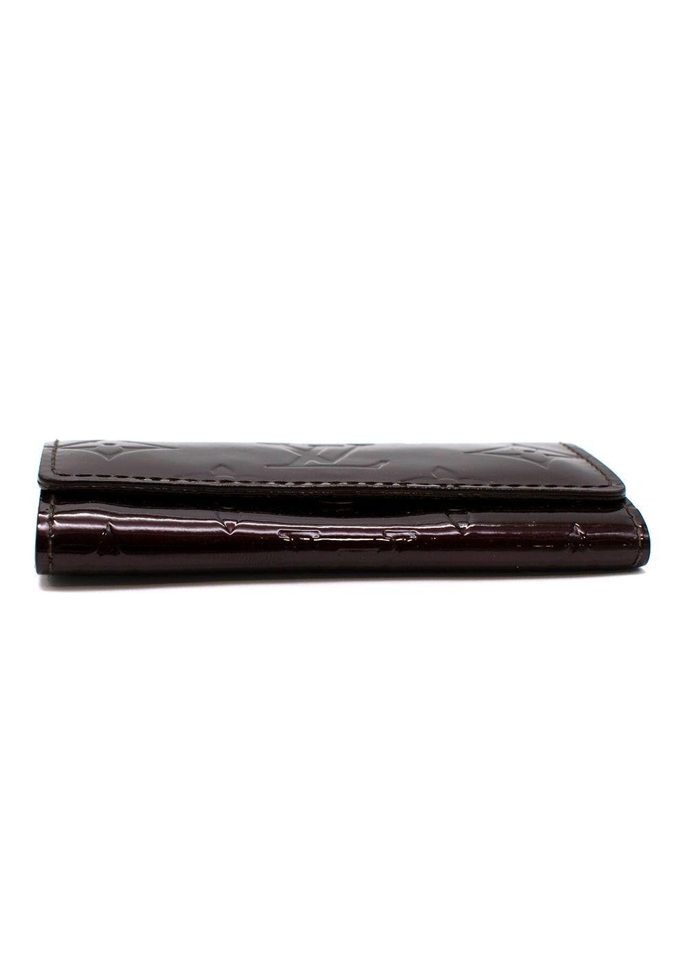 Burgundy Monogram Vernice 4 Key Holder