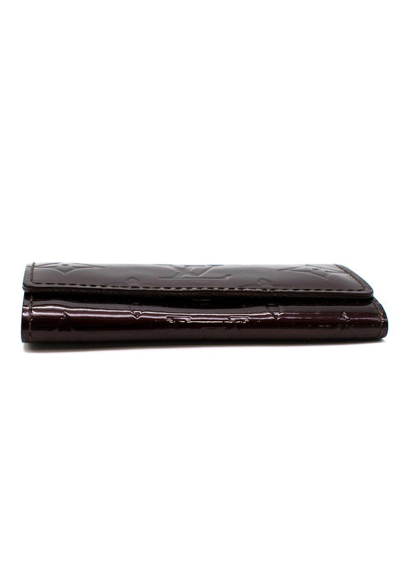 Burgundy Monogram Vernice 4 Key Holder
