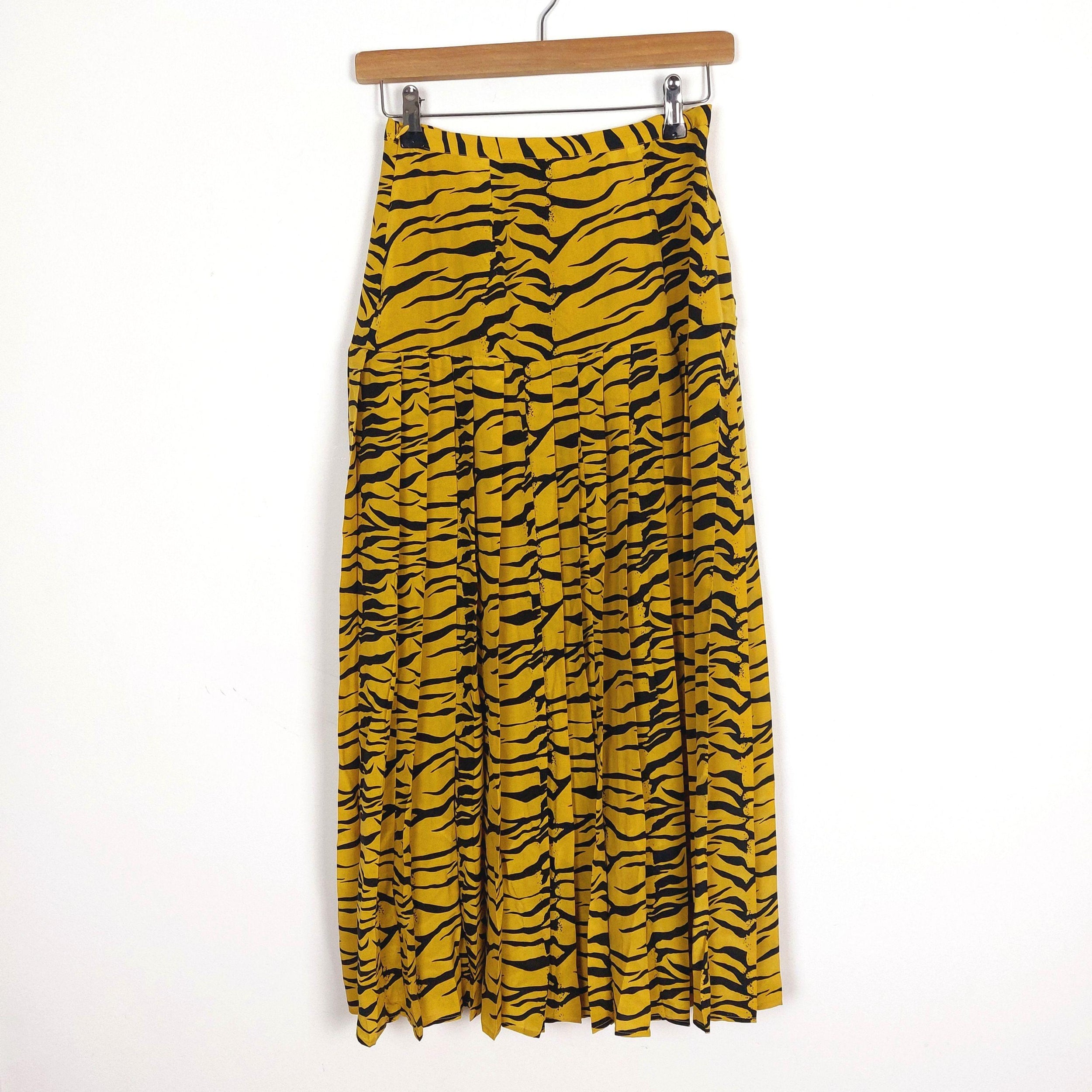 Yellow Tiger Print Rose Skirt