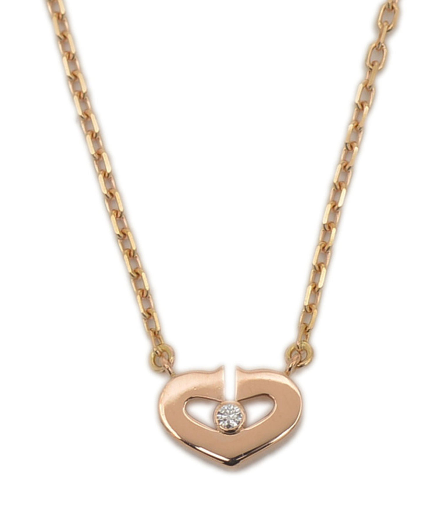 Cartier Rose Gold C Heart Necklace