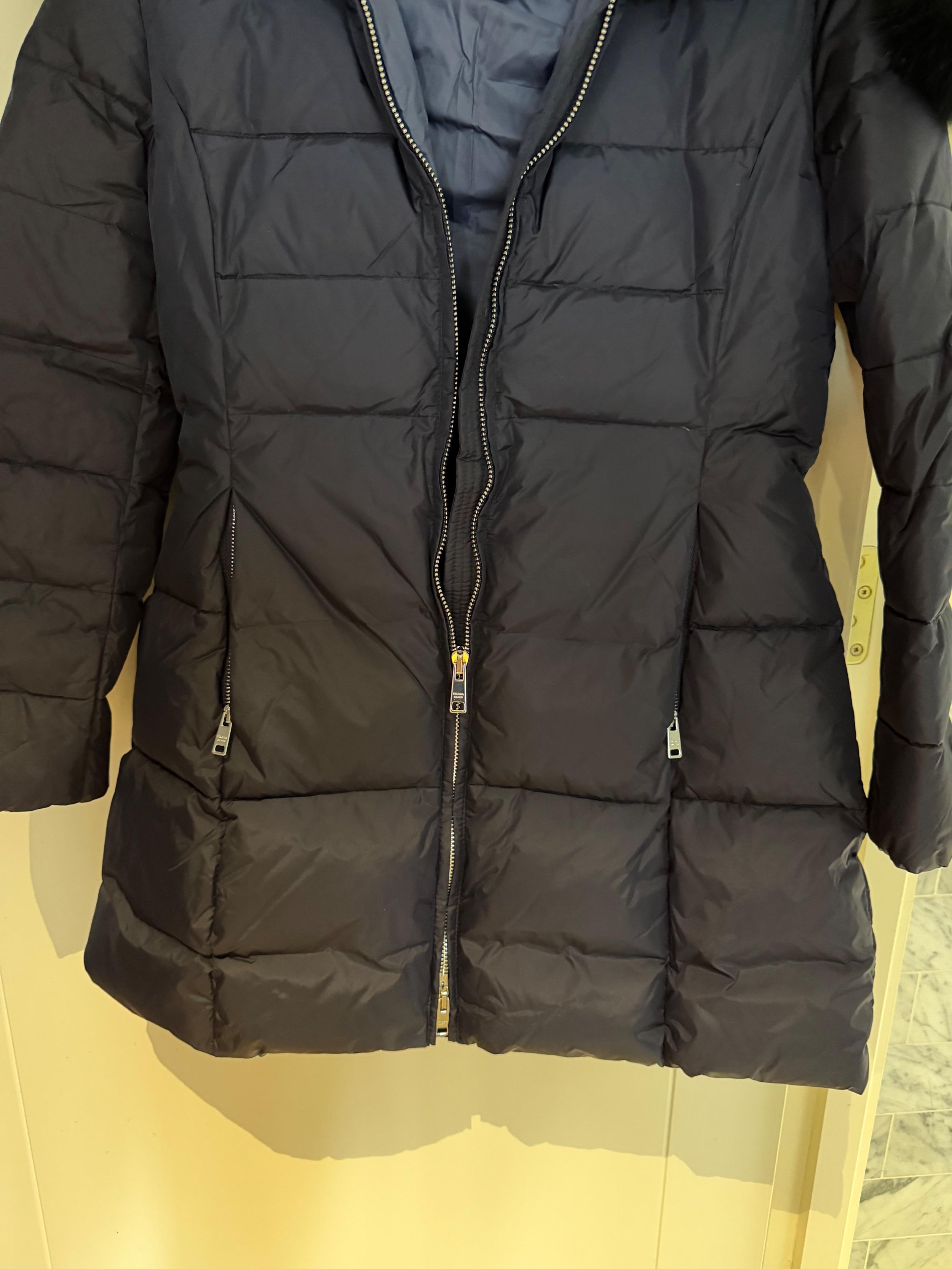 Prada Fur Trimmed Hood Puffer Coat