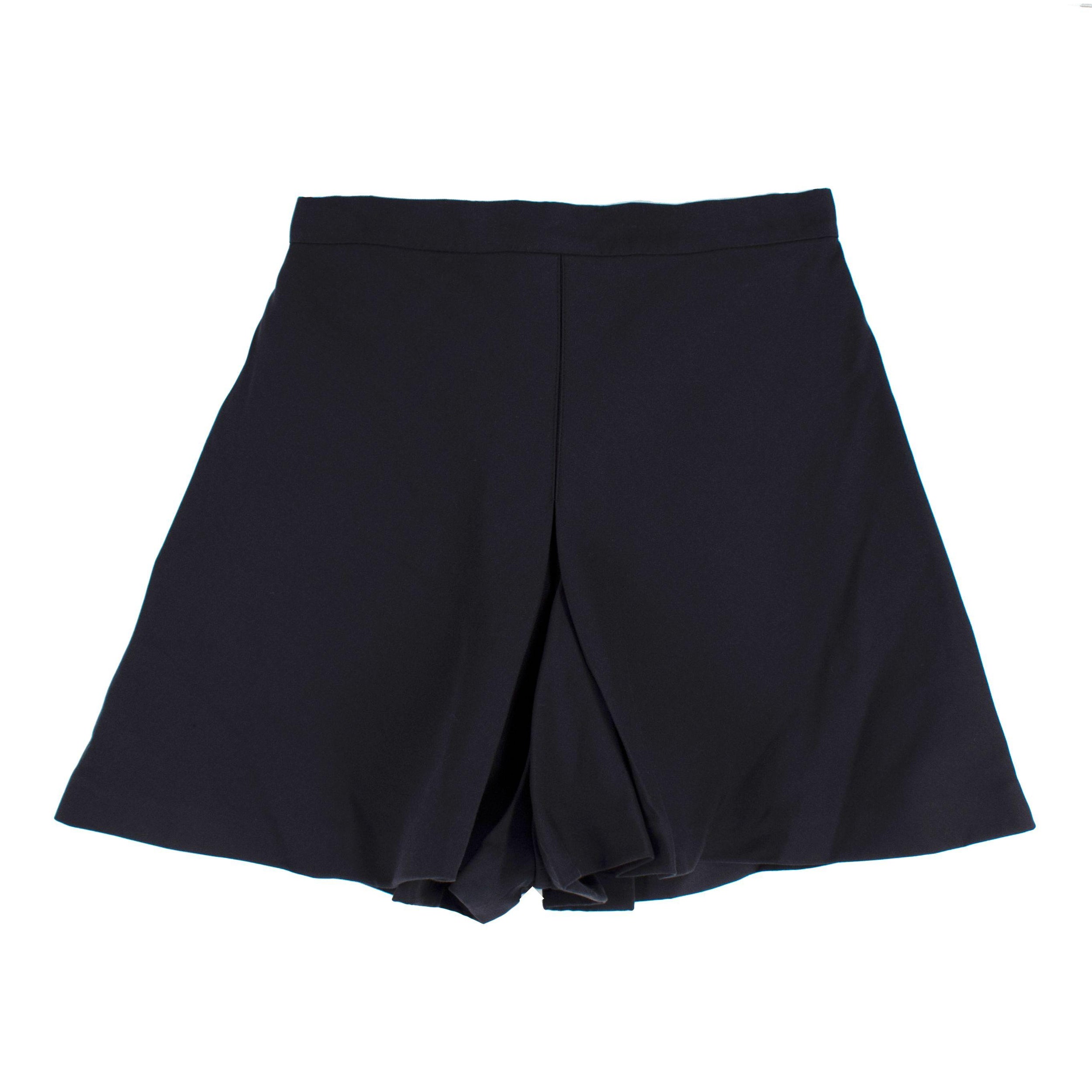 Dior Navy High Waisted Shorts with Pleated Detail