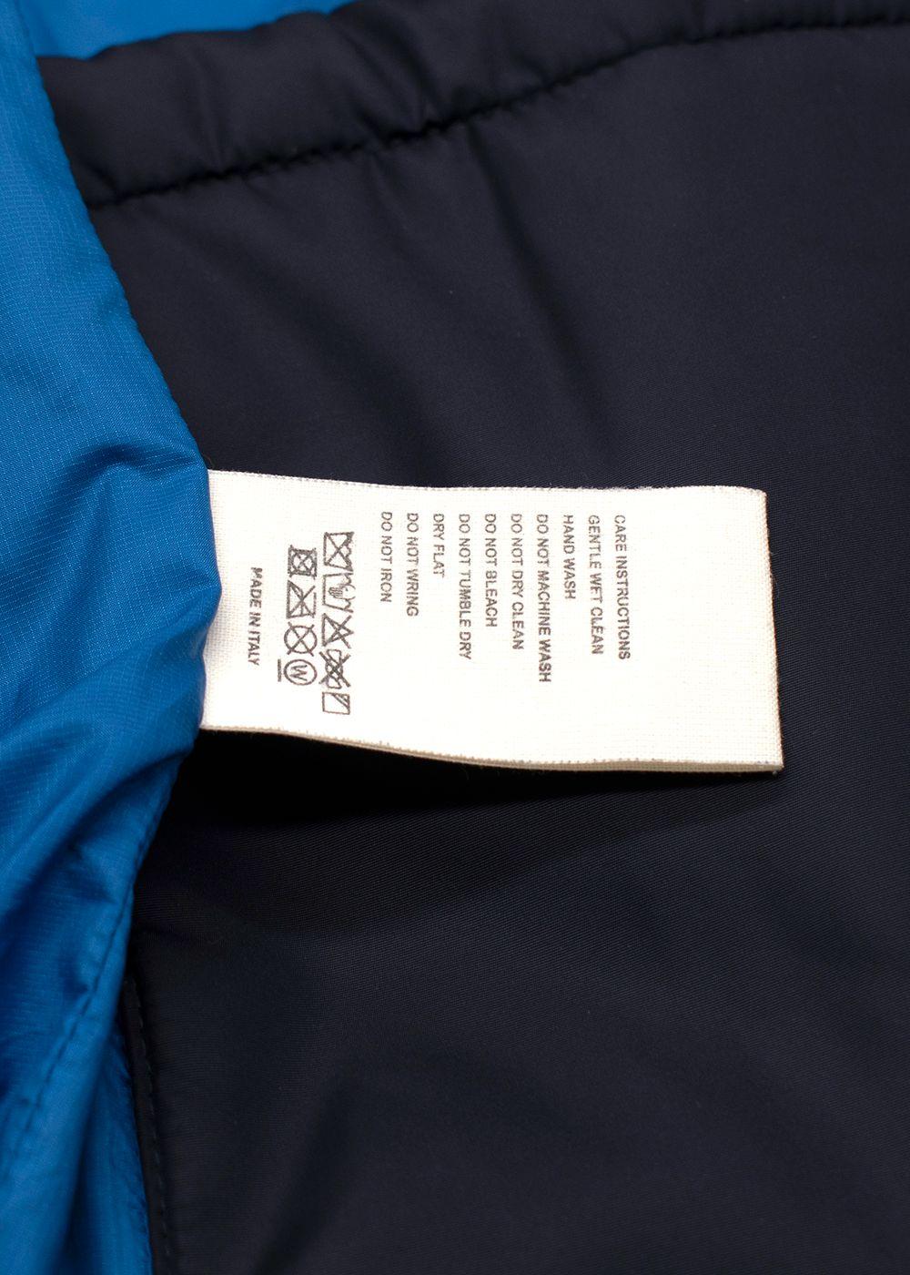 Pangaia Navy Puffer Jacket with Scarf Detail
