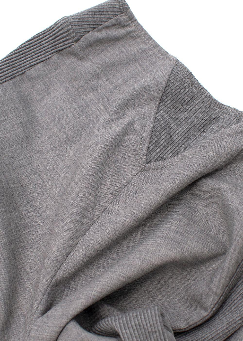 Grey Stretch Knit Slim Fit Trousers