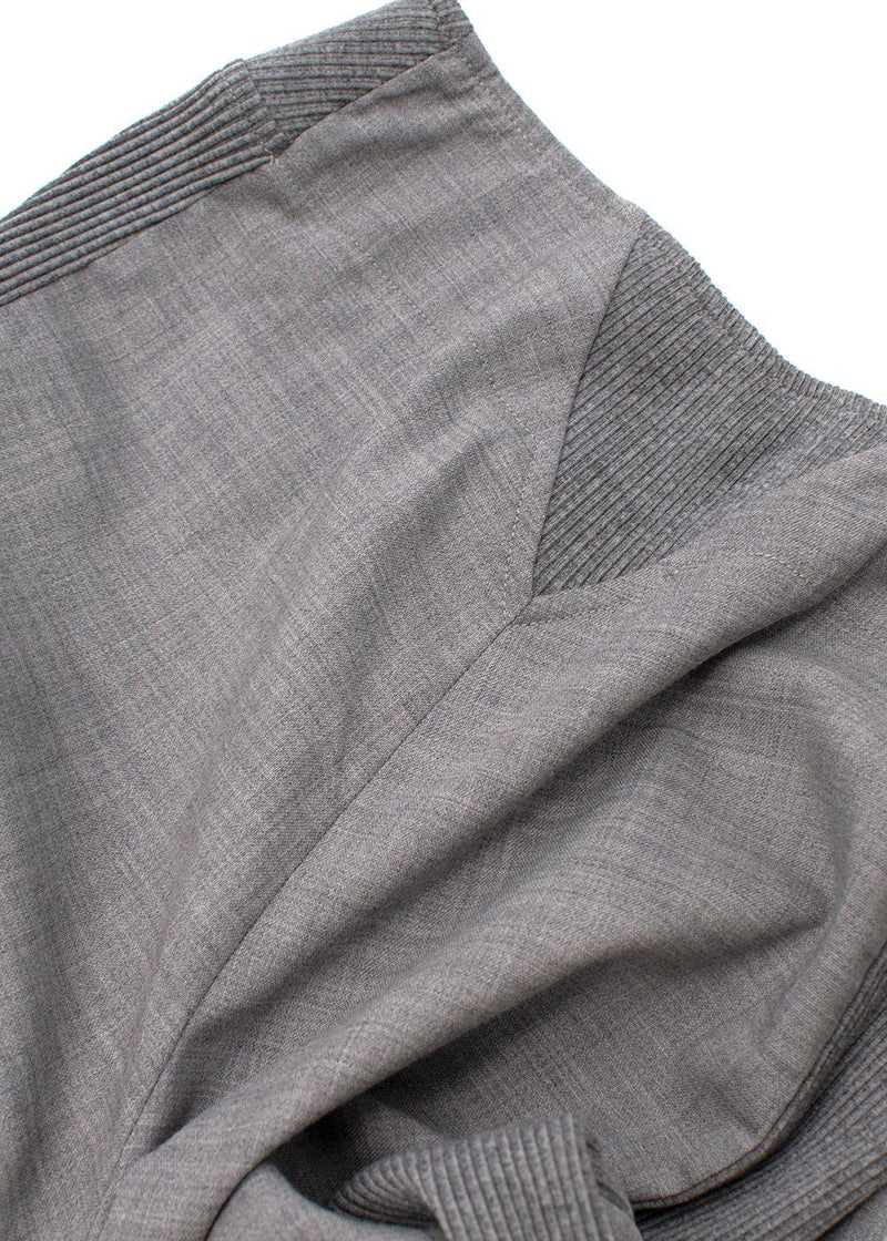 Grey Stretch Knit Slim Fit Trousers