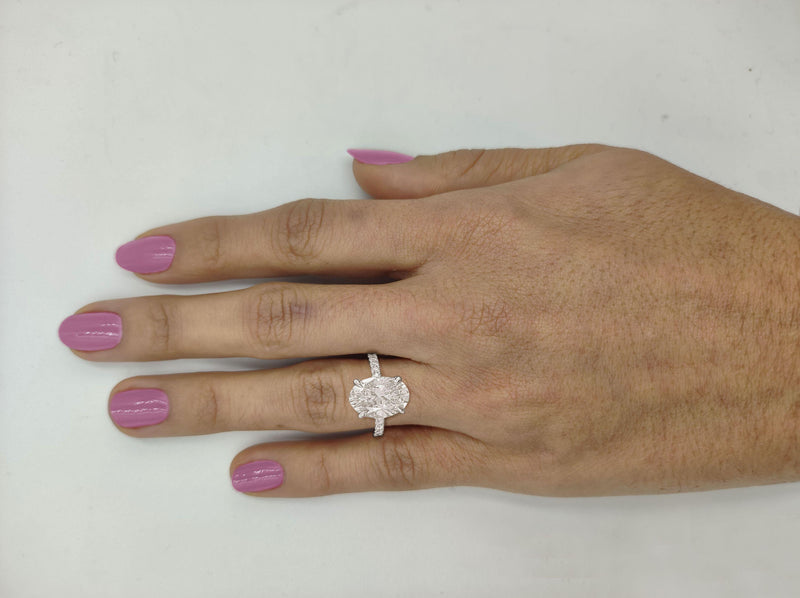 Verde 4ct IGI Certified Lab Grown Oval Cut Diamond Ring