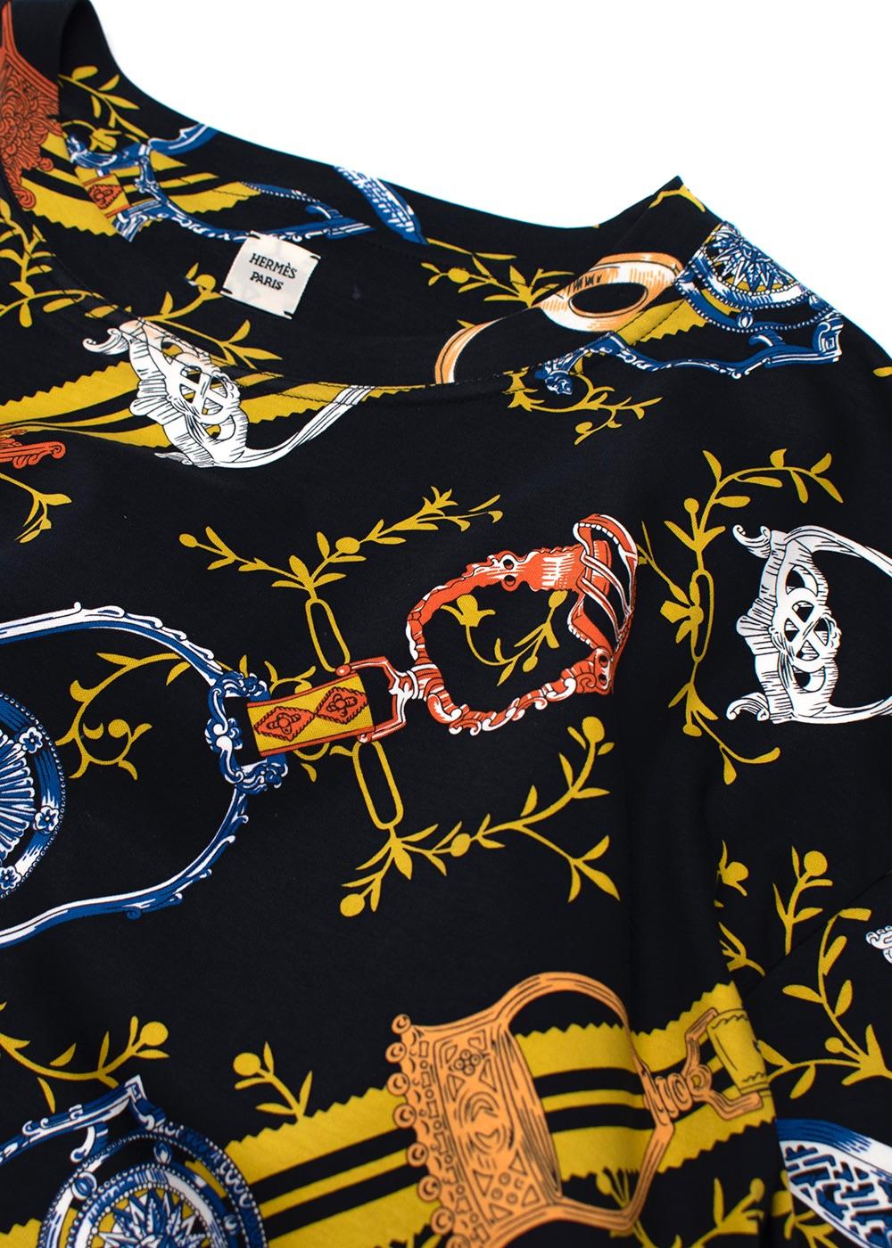 Hermes Bleu Abysse  'Etriers Interlock' Maxi T-Shirt