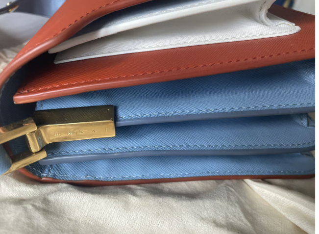 Grained Leather Multicoloured Trunk Bag