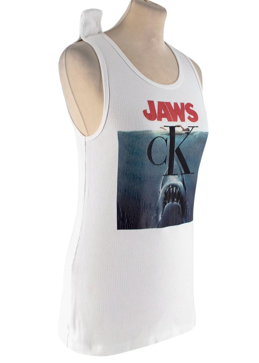 Calvin Klein 205W39NYC Jaws-print Ribbed Stretch-cotton Tank Top