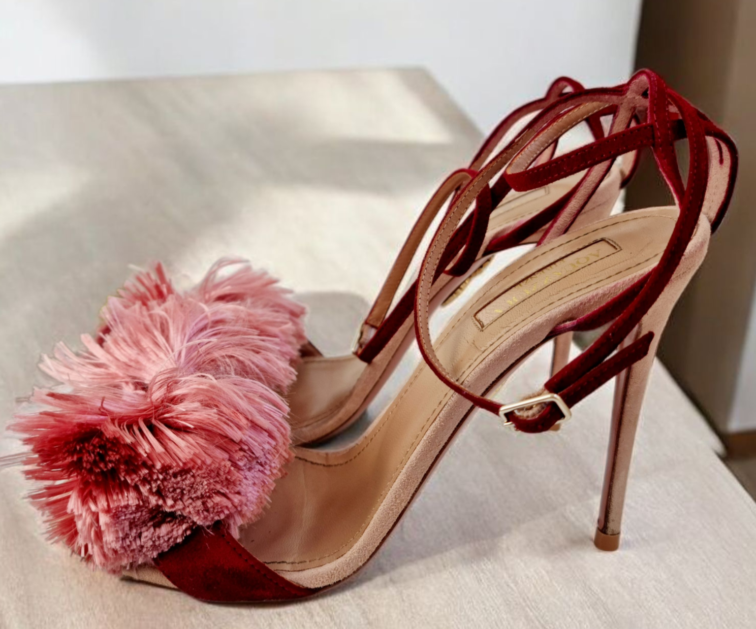Aquazurra Heeled  Lotus Blossom Sandals