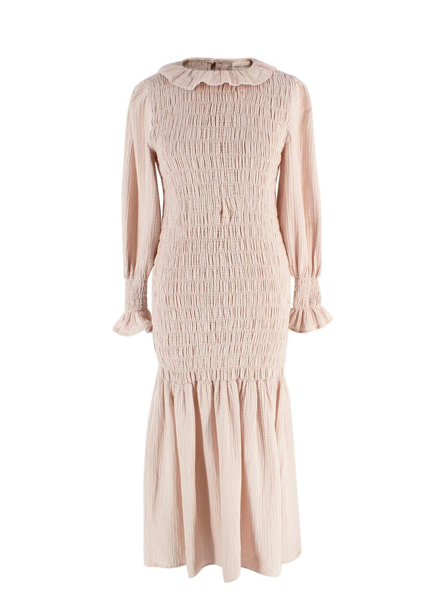 Maria De La Orden Beige Aleria Collared Dress