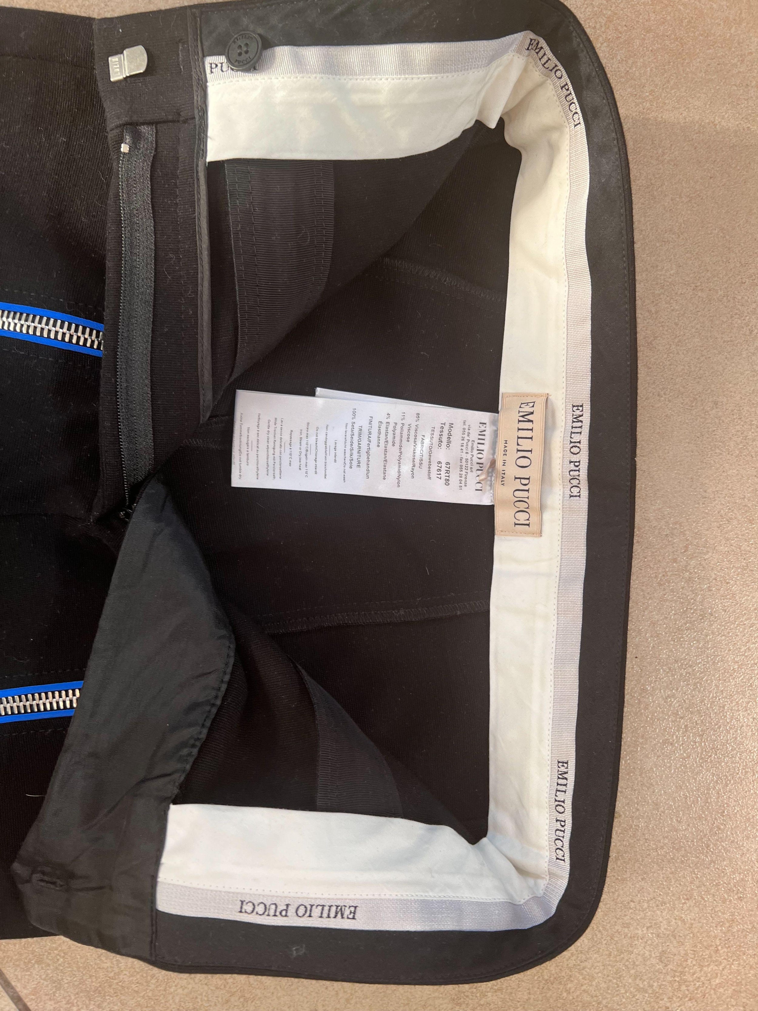Emilio Pucci Black Zip Front Trousers