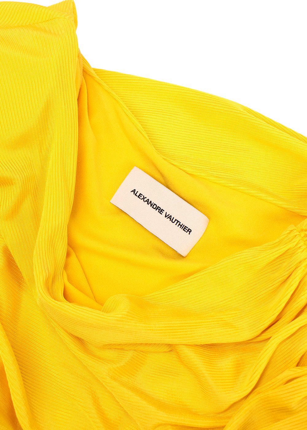 Alexandre Vauthier asymmetric yellow short dress
