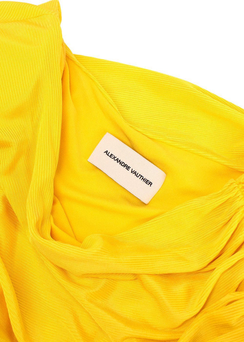 Alexandre Vauthier asymmetric yellow short dress