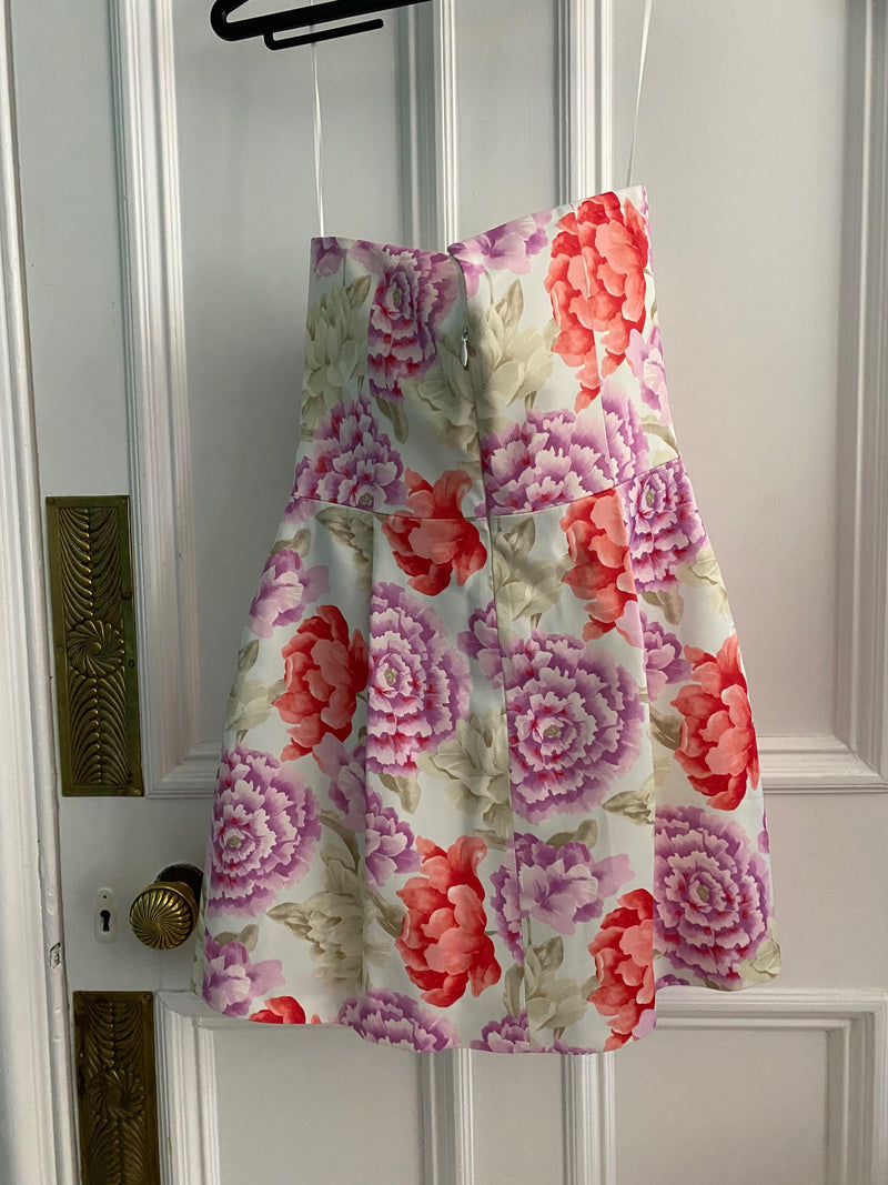 Strapless Floral Mini Dress