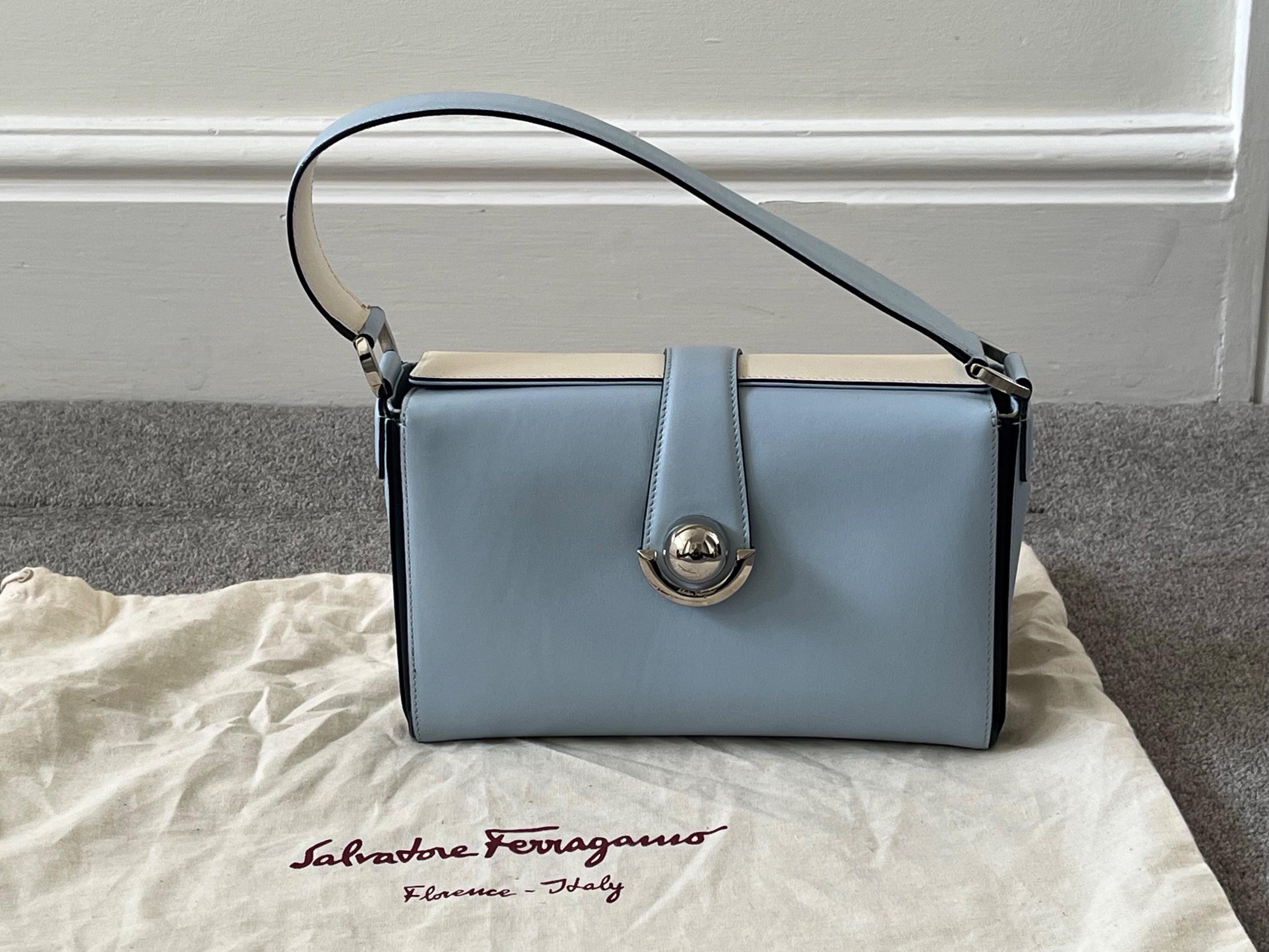 Baby Blue Leather Mini Bag