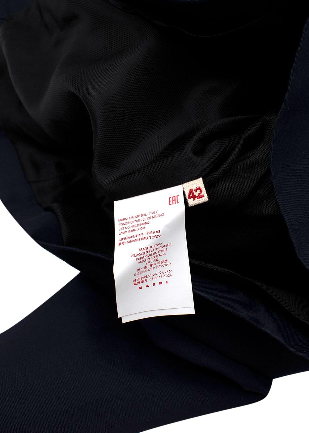 Marni Blue Boxy Jacket with Contrast Stitching