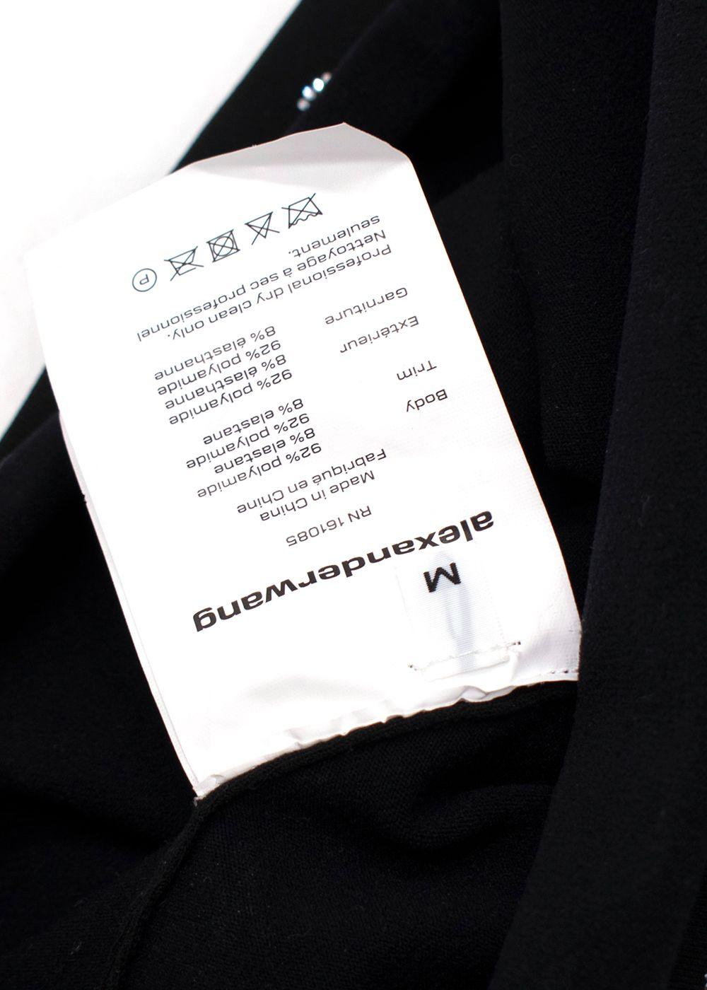 Alexander Wang Black Cropped Crystal T-Shirt