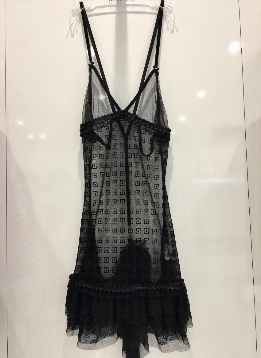 RCrescentini Private Collection Black Tulle & Devore Babydoll Set