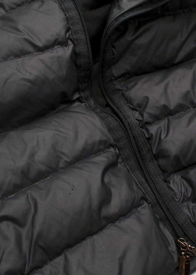 Moncler Grey Longline Nantes Puffer with Racoon Fur Hood