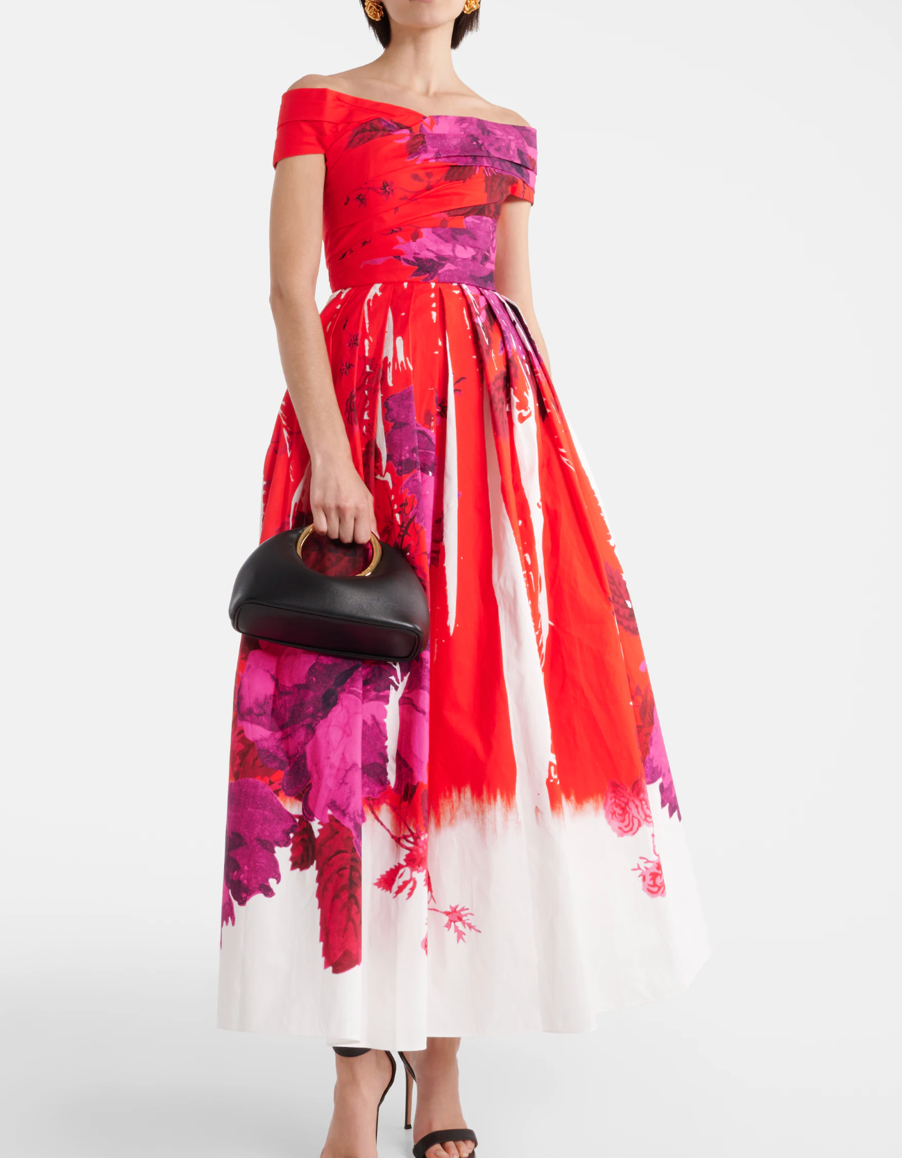 Erdem Off-shoulder Cotton Faille Maxi Dress