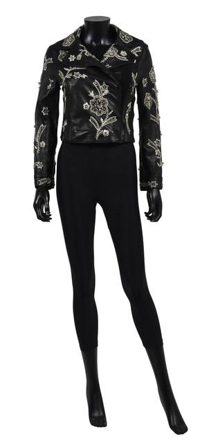 Dolce & Gabbana Black Embellished Leather Jacket