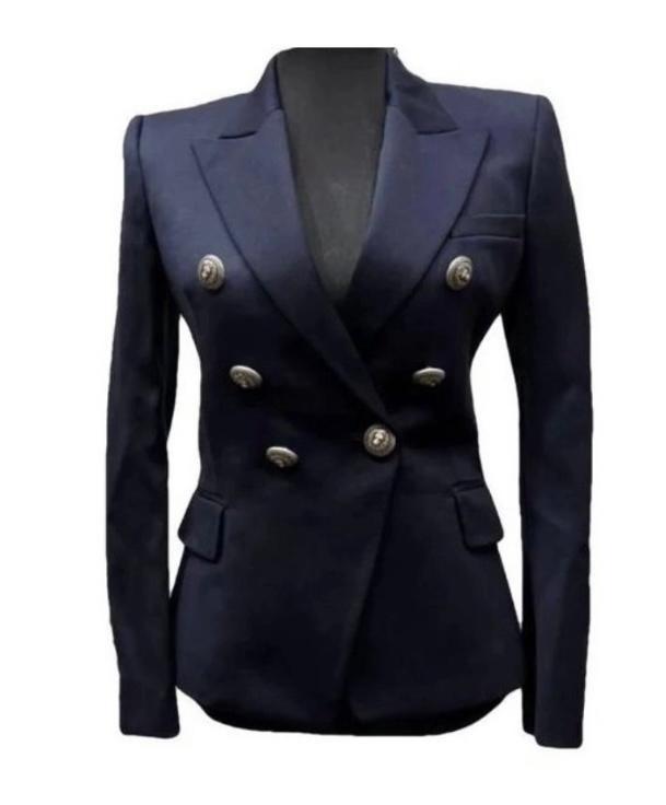 Balmain Navy Double Breasted Blazer