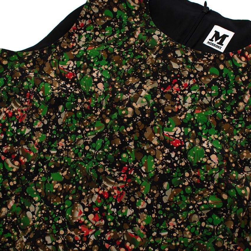 M Missoni Green Printed Sleeveless Shift Dress