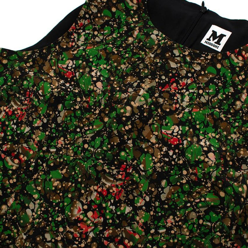 M Missoni Green Printed Sleeveless Shift Dress