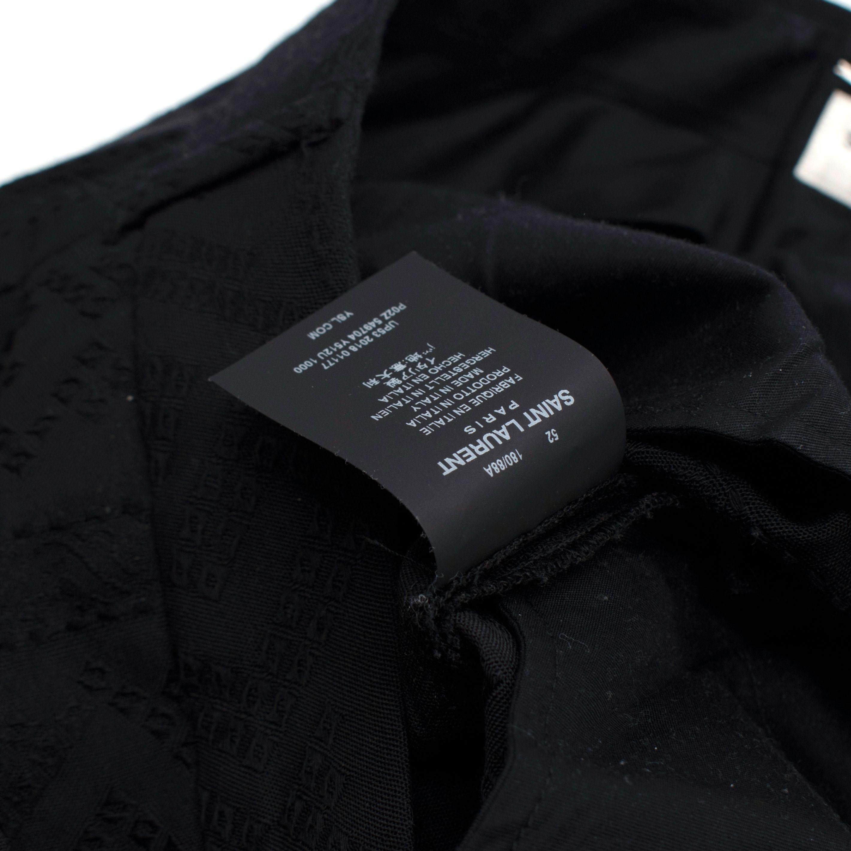Saint Laurent Black Jacquard Tailored Trousers