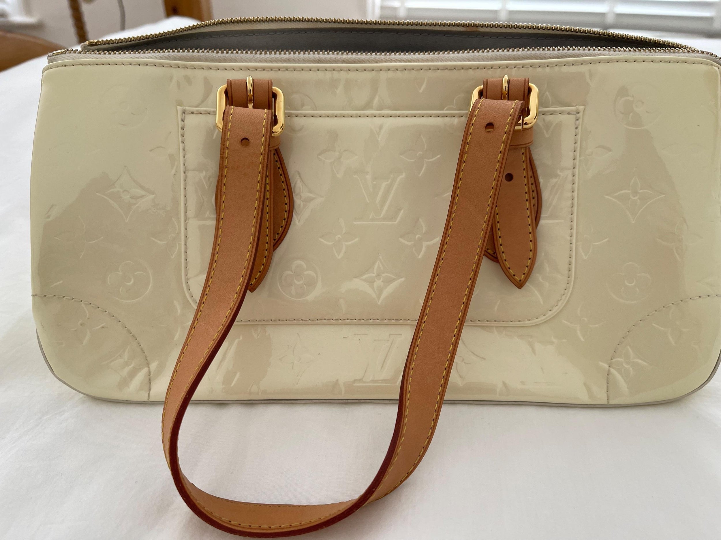 Perle Monogram Vernis Rosewood Avenue Bag