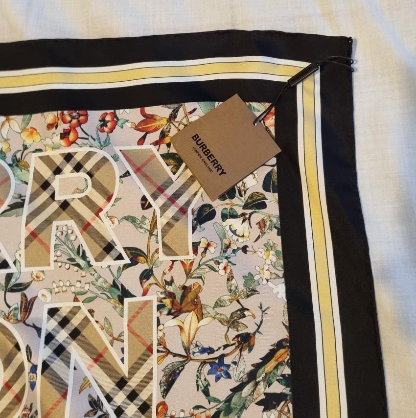 Burberry Montage Print Silk Square Scarf