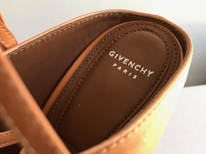 Givenchy Satin & Leather Lace-Up Sandals