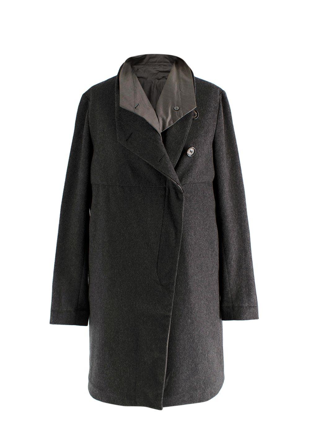 Brunello Cucinelli Grey Double Layer Coat With Detachable Waistcoat
