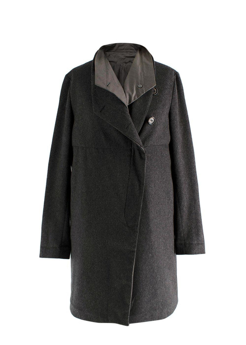 Brunello Cucinelli Grey Double Layer Coat With Detachable Waistcoat
