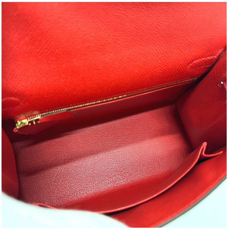 Hermès Red Kelly 25cms With Gold Hardware