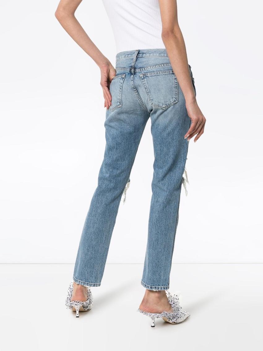 Khaite Blue Denim Kyle Distressed Jeans