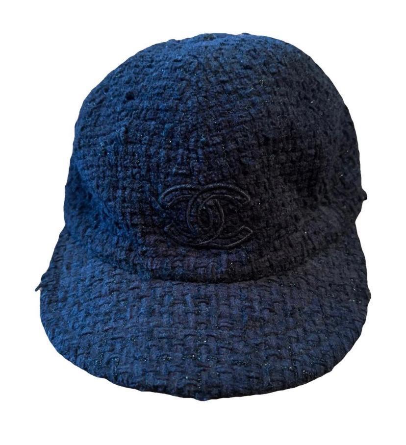 Chanel Blue Tweed Cap