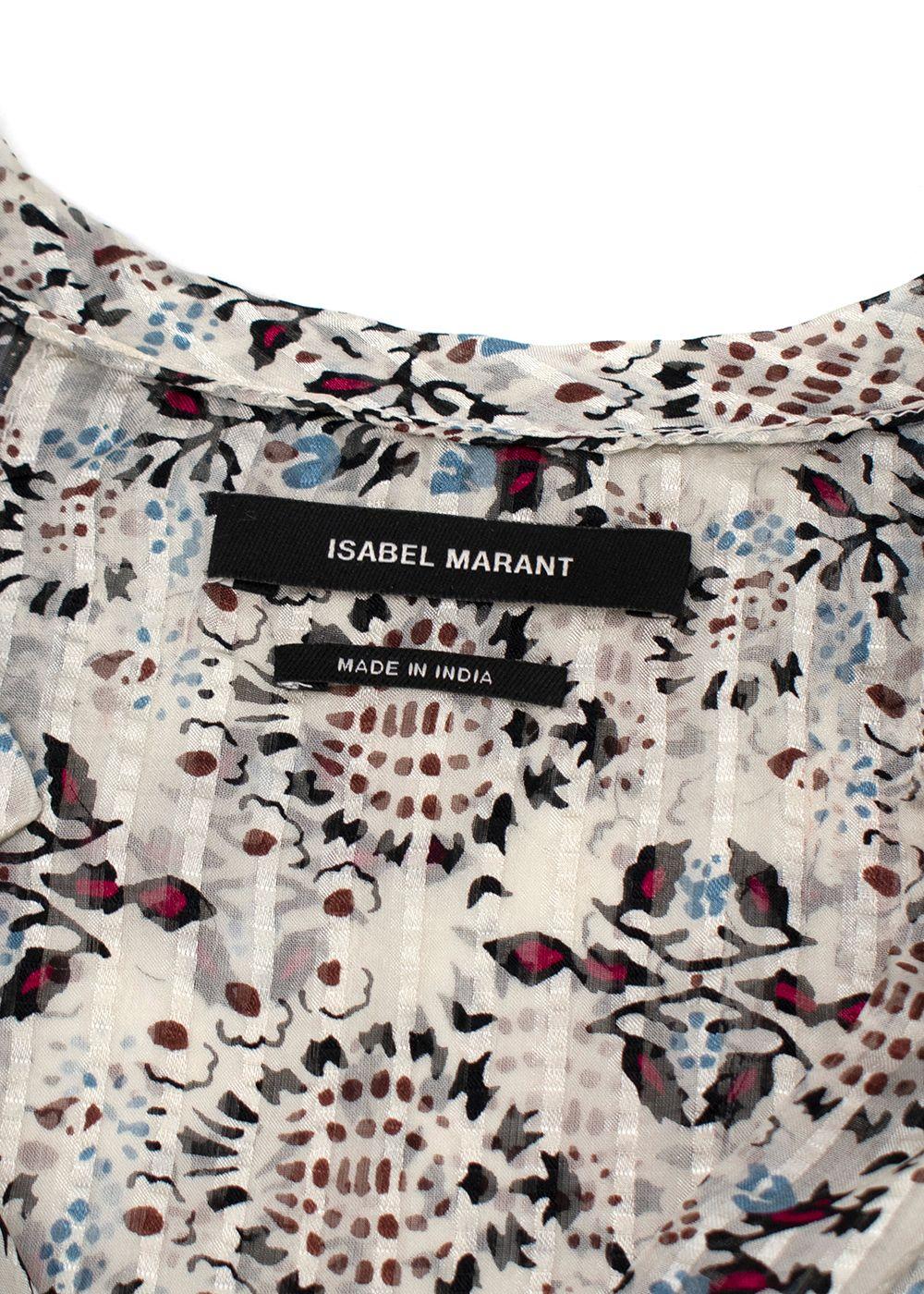 Isabel Marant Silk Floral Print Sleeveless Blouse