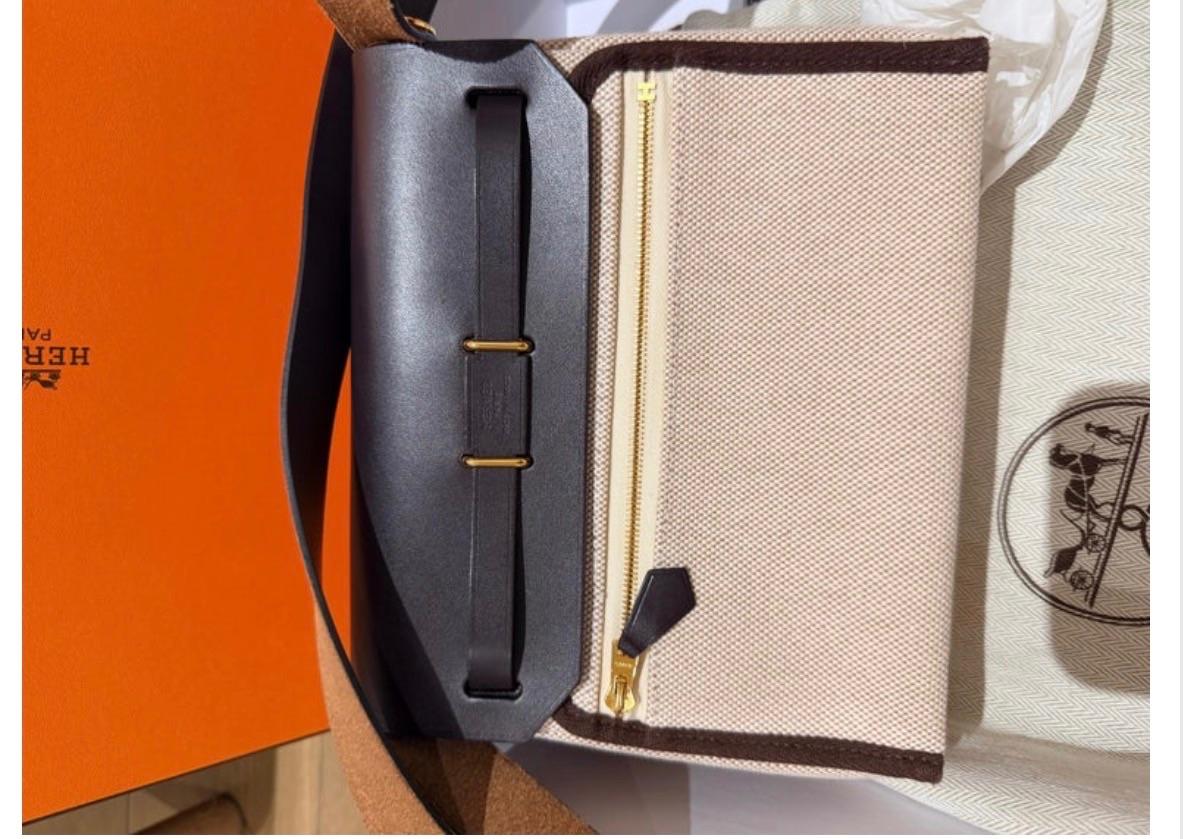 Hermes Ecru Ebene Mini Herbag 20