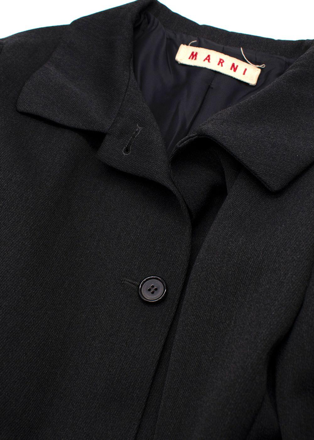 Marni Charcoal Belted Wool Blend Coat