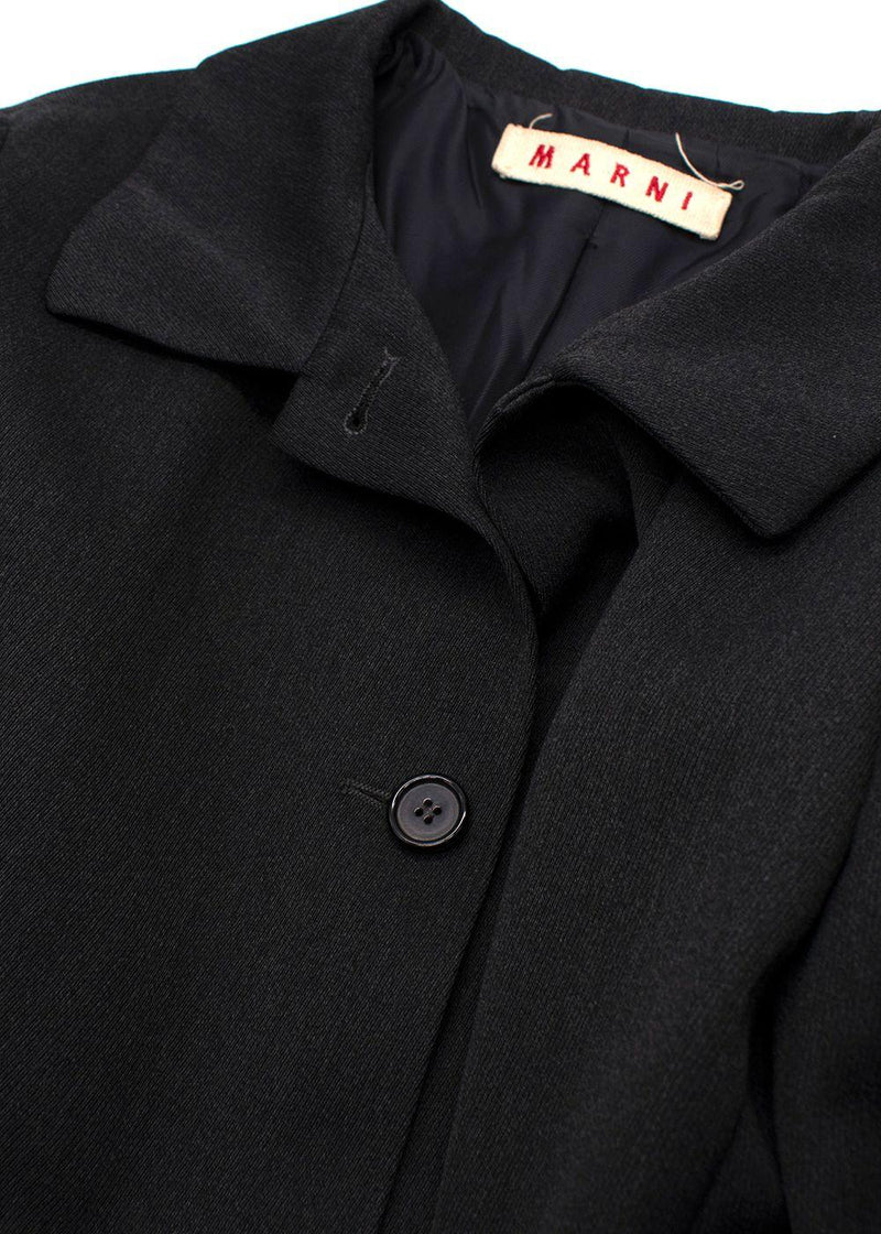 Marni Charcoal Belted Wool Blend Coat